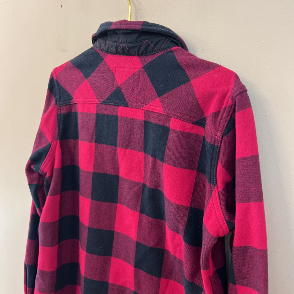 Orvis Pink/ Black Gingham Long Sleeve Shacket Large