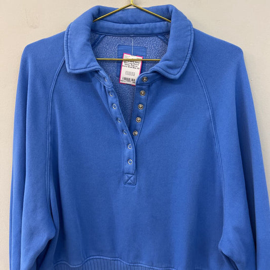 Aerie Blue Long Sleeve Henley Pullover Extra Small