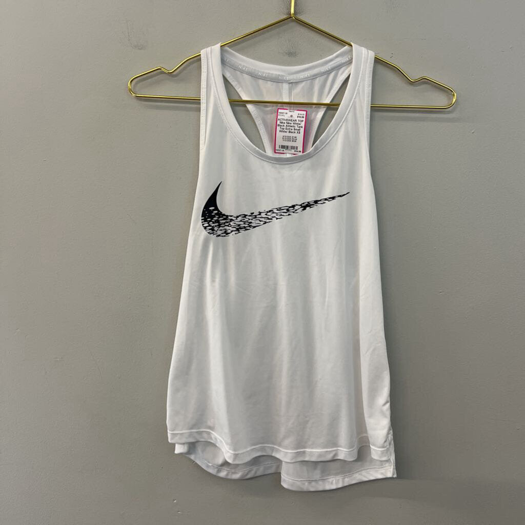Nike White/ Black Athletic Tank Top Extra Small