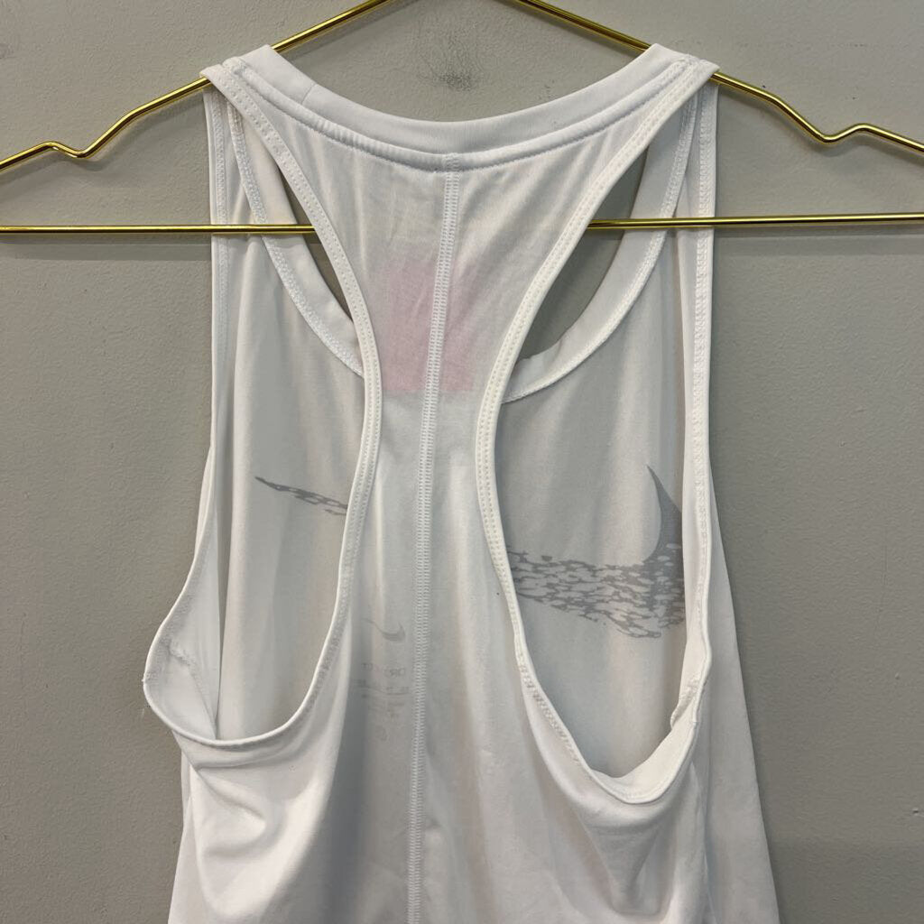 Nike White/ Black Athletic Tank Top Extra Small