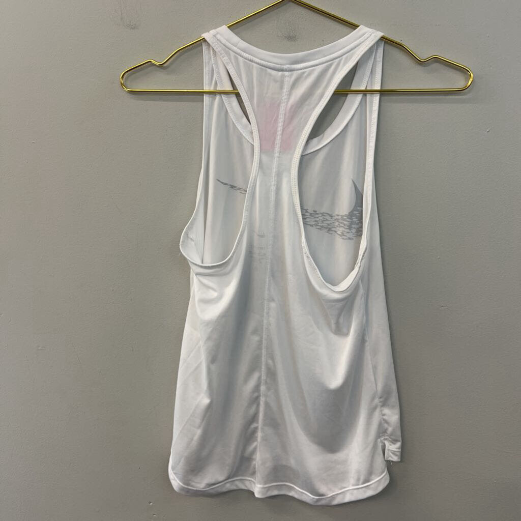 Nike White/ Black Athletic Tank Top Extra Small