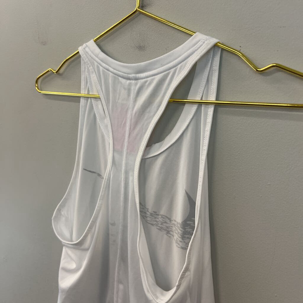 Nike White/ Black Athletic Tank Top Extra Small