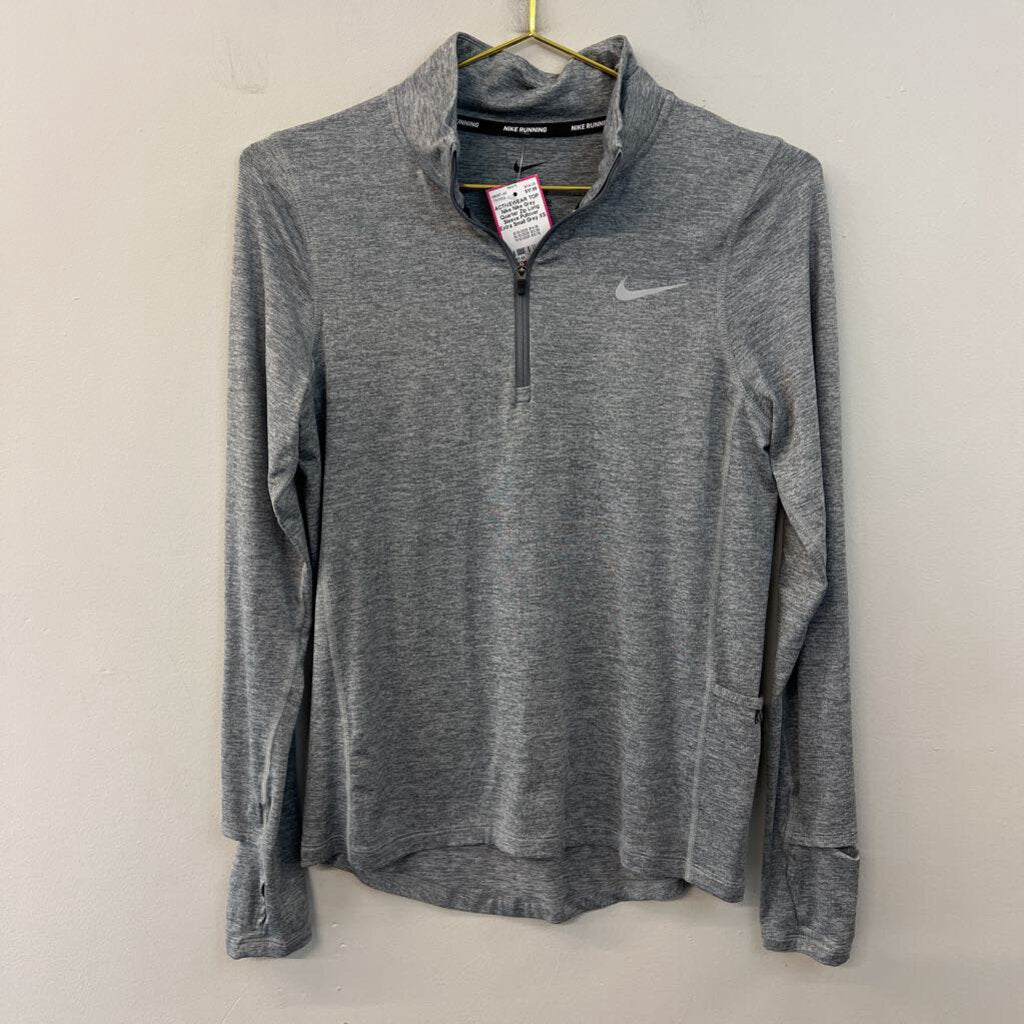 Nike Grey Quarter Zip Long Sleeve Pullover Extra Small