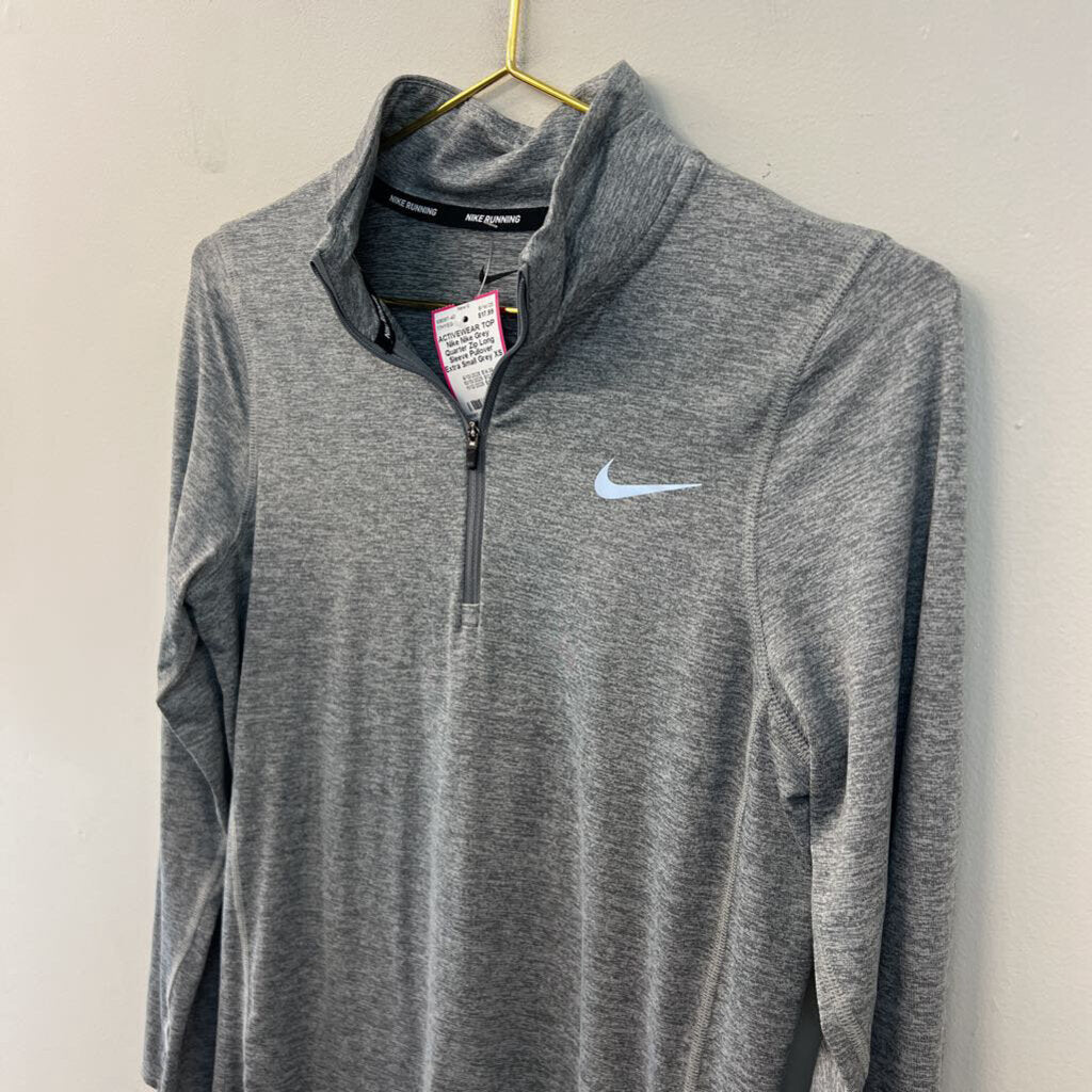 Nike Grey Quarter Zip Long Sleeve Pullover Extra Small