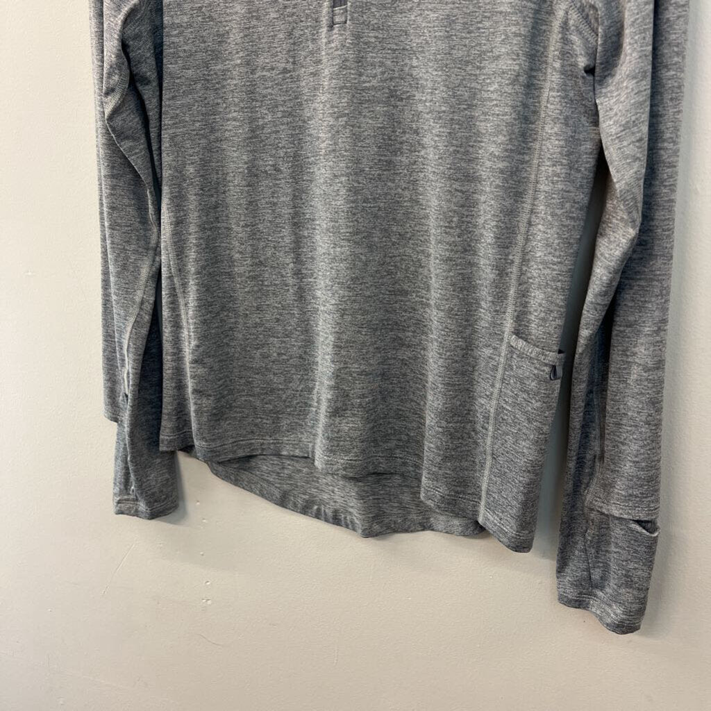Nike Grey Quarter Zip Long Sleeve Pullover Extra Small