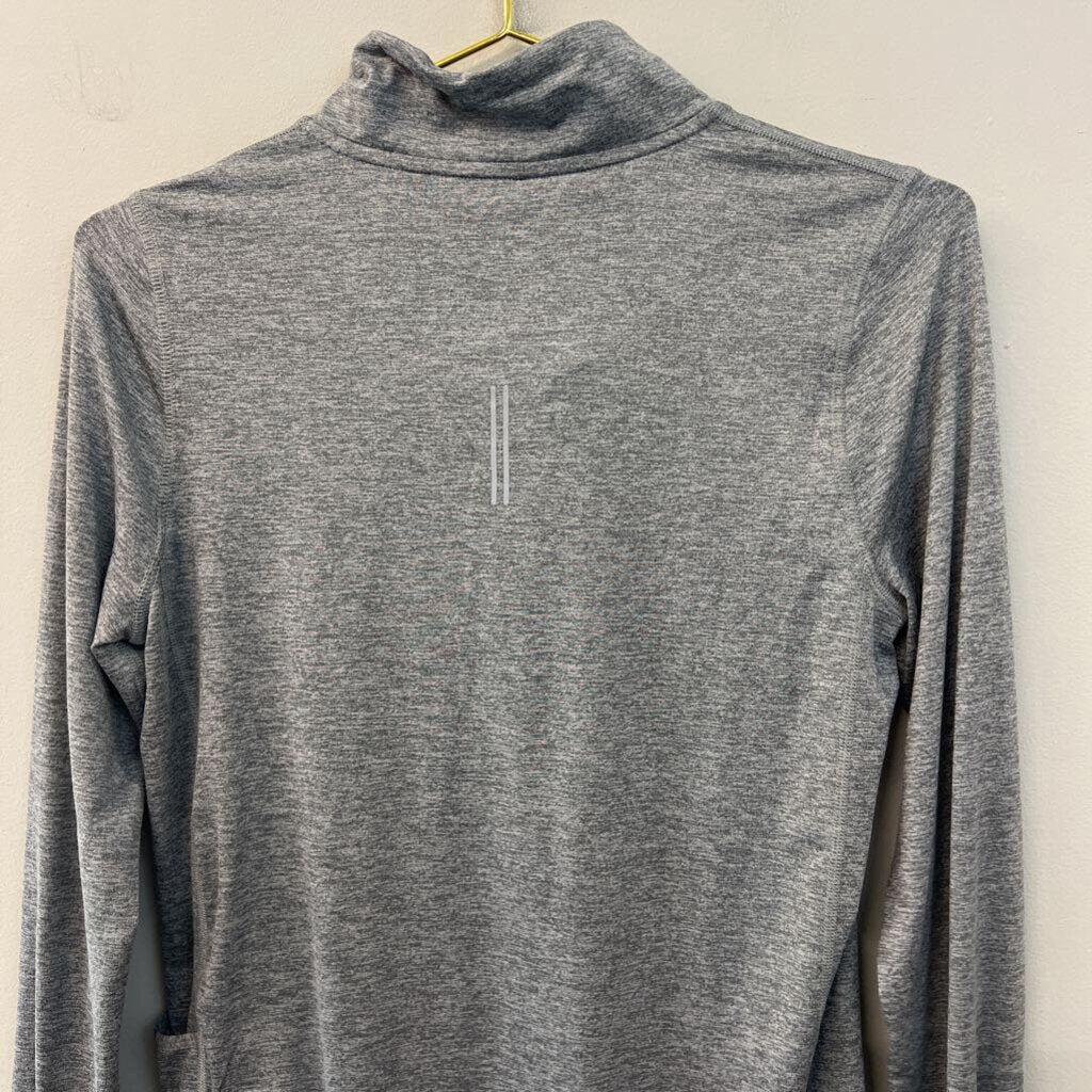Nike Grey Quarter Zip Long Sleeve Pullover Extra Small
