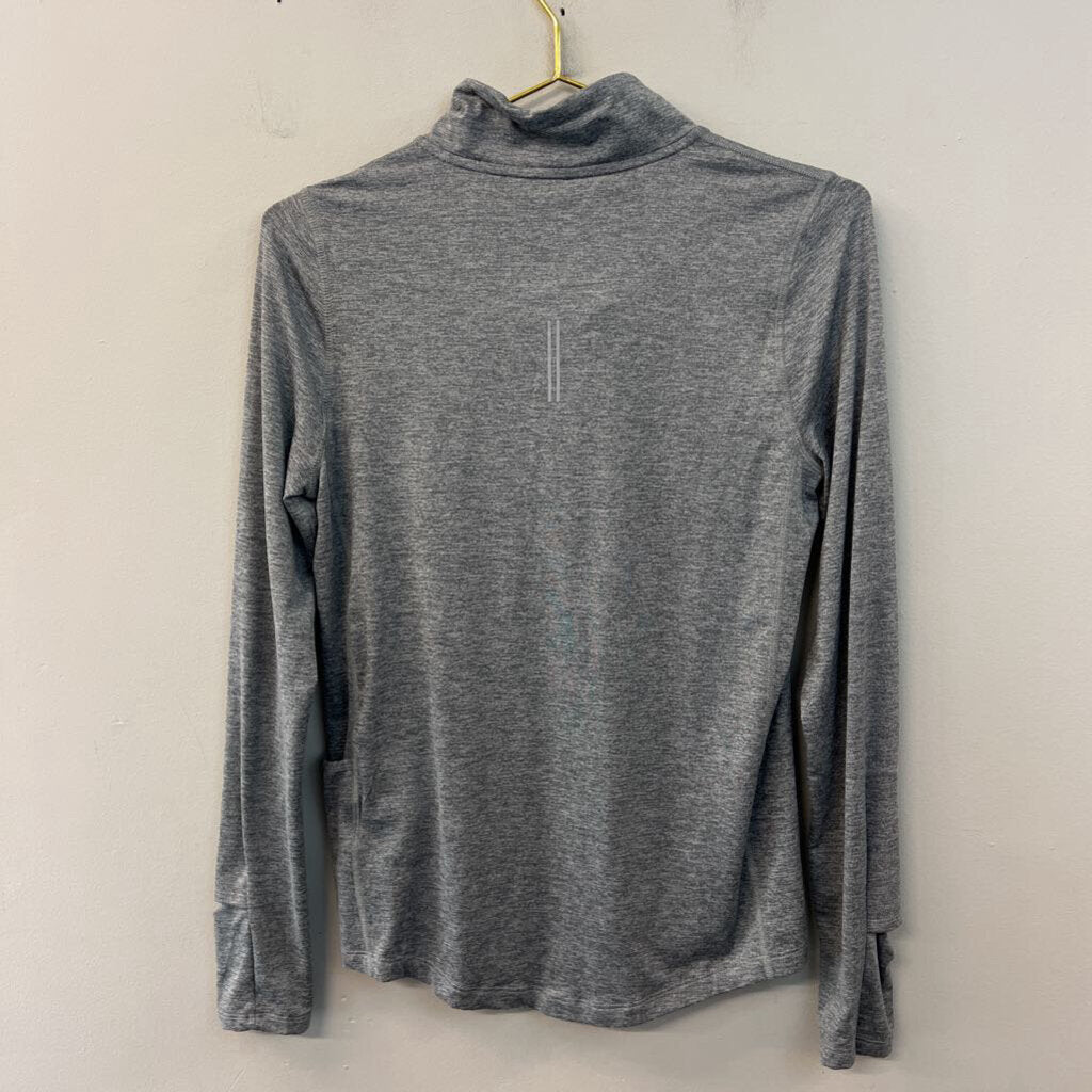 Nike Grey Quarter Zip Long Sleeve Pullover Extra Small