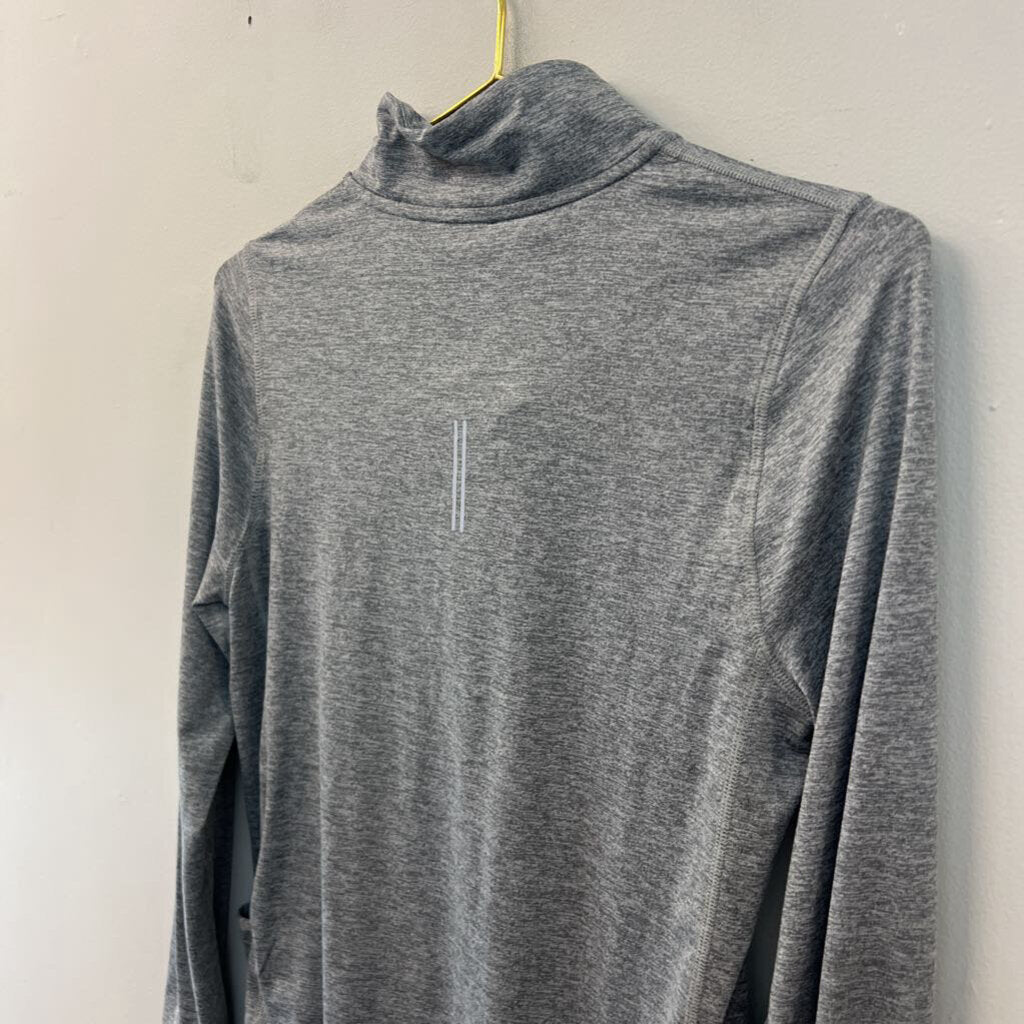 Nike Grey Quarter Zip Long Sleeve Pullover Extra Small