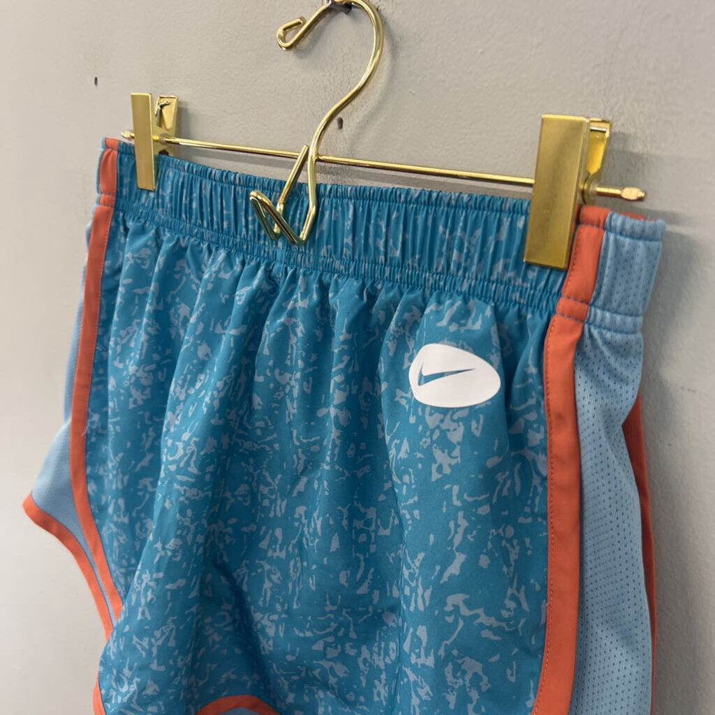 Nike Blue/ Orange Print Athletic Shorts Extra Small