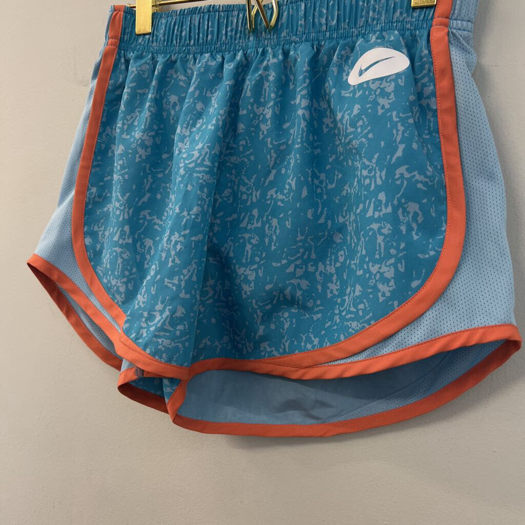 Nike Blue/ Orange Print Athletic Shorts Extra Small