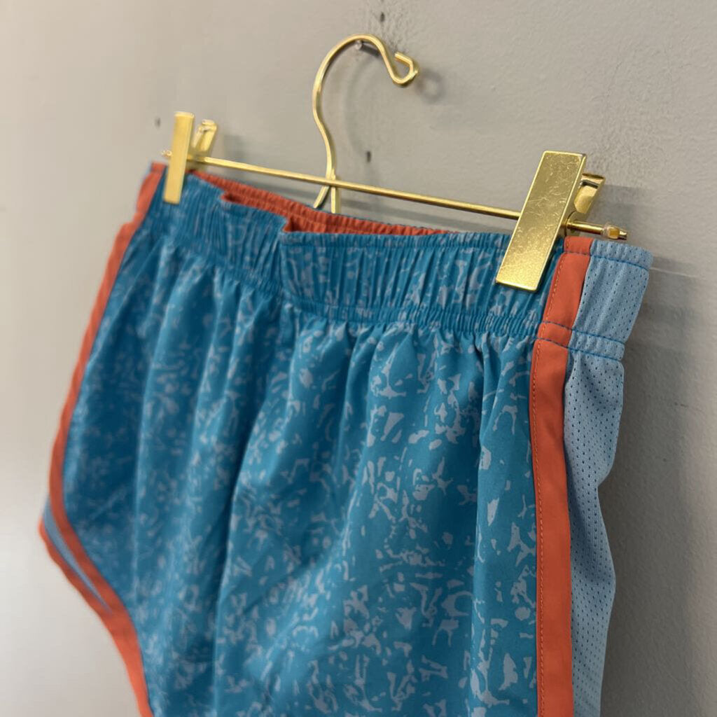 Nike Blue/ Orange Print Athletic Shorts Extra Small