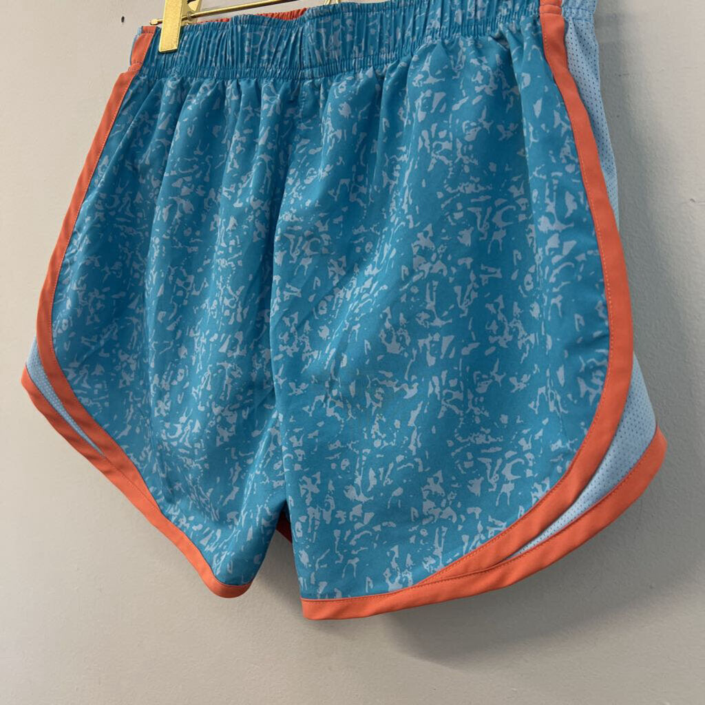 Nike Blue/ Orange Print Athletic Shorts Extra Small