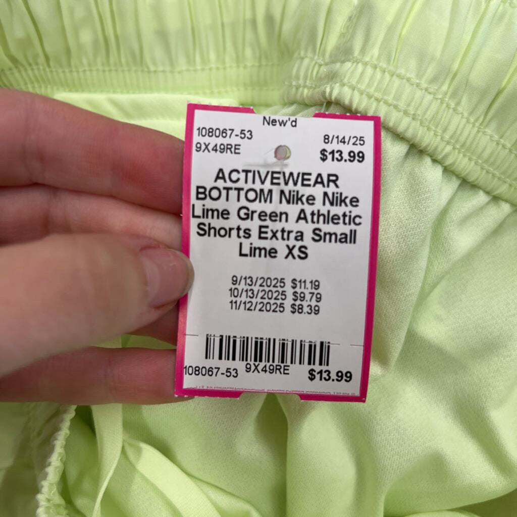 Nike Lime Green Athletic Shorts Extra Small