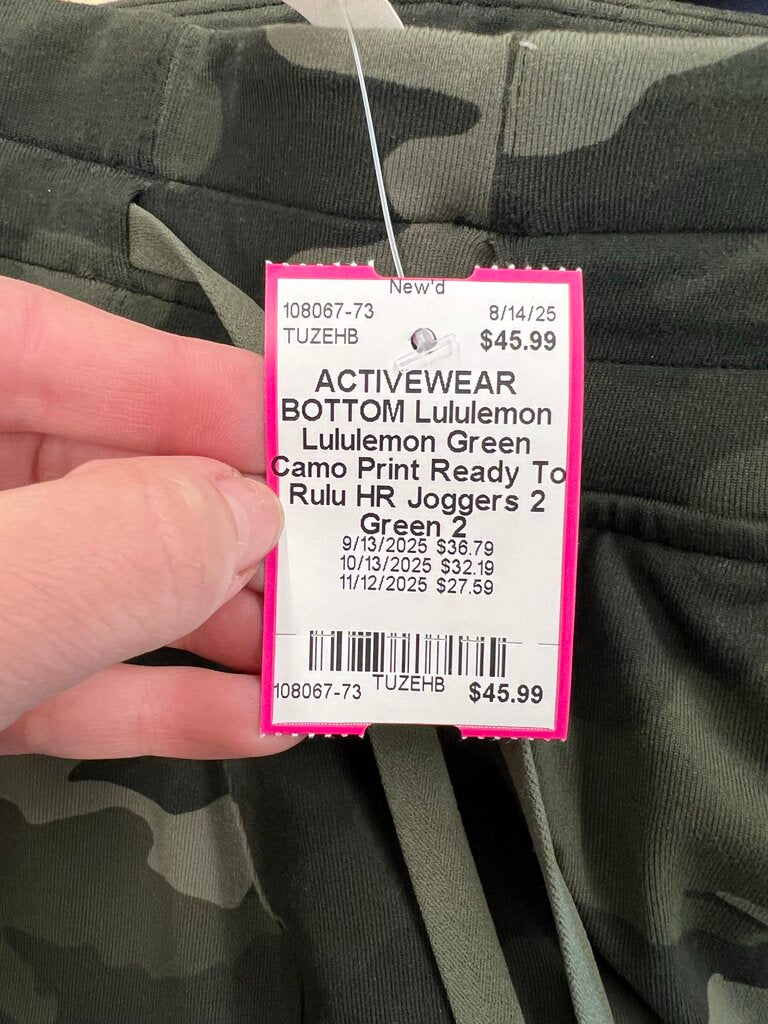Lululemon Green Camo Print Ready To Rulu HR Joggers 2