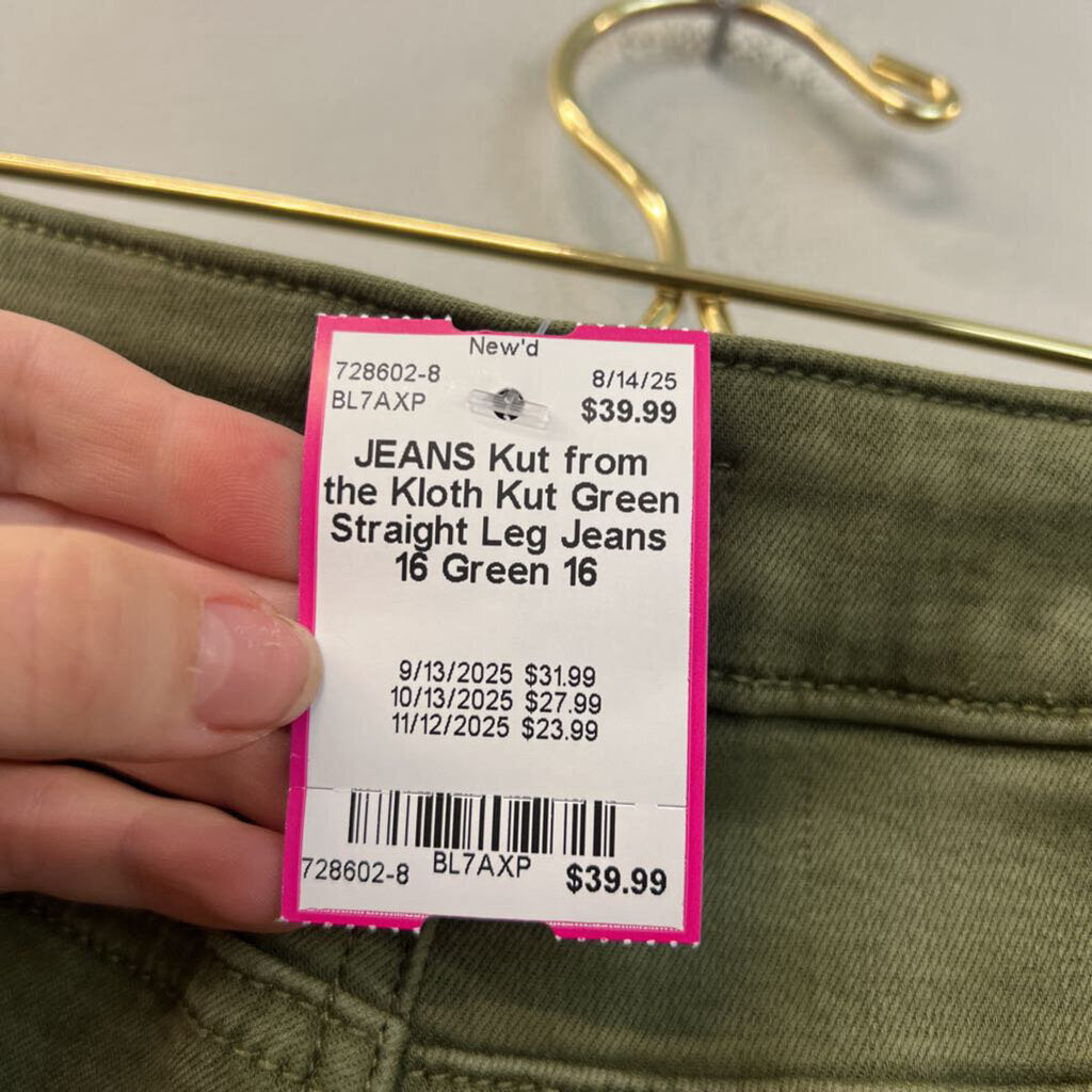 Kut Green Straight Leg Jeans 16