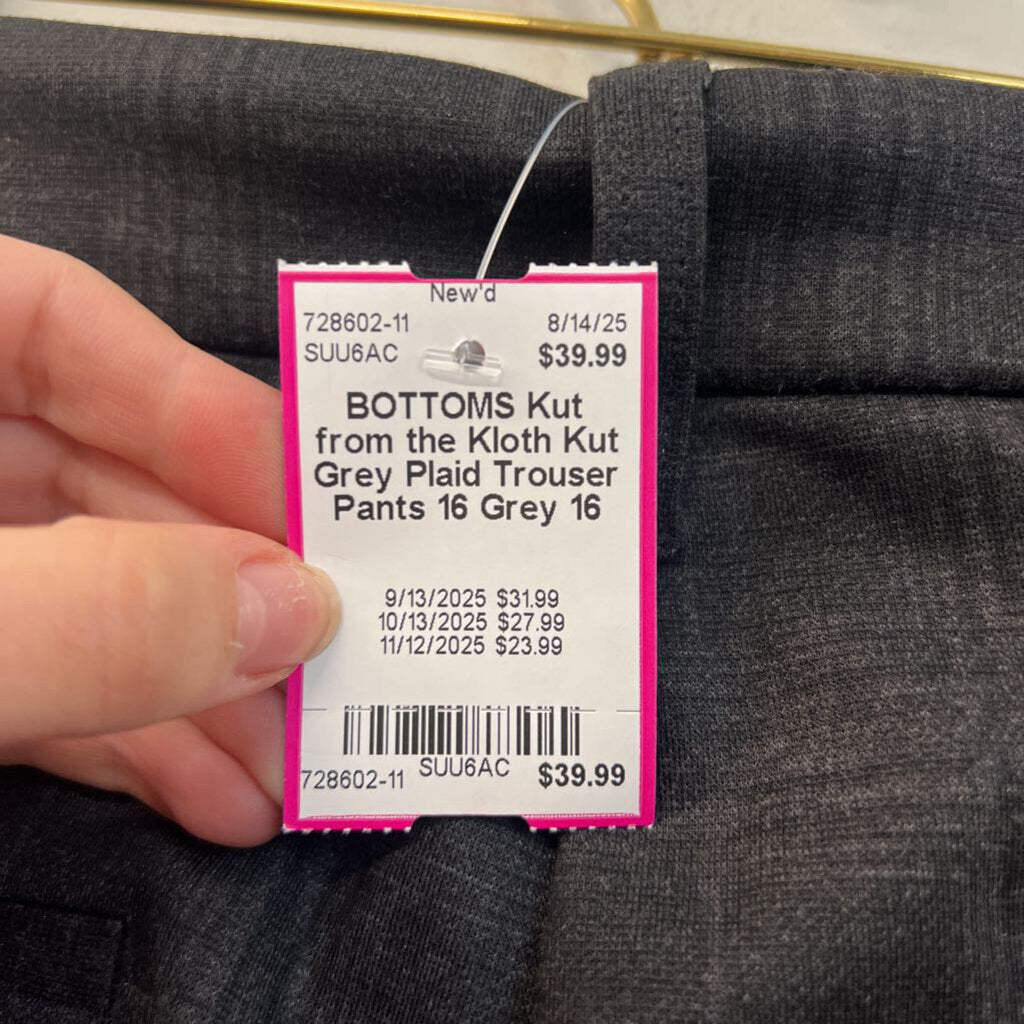 Kut Grey Plaid Trouser Pants 16