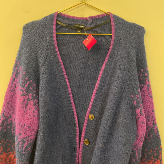 Torrid Blue/ Purple/ Red Long Sleeve Cardigan Sweater 1