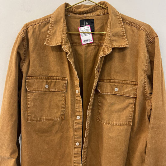 Junk Food Clothing Brown Long Sleeve Button Down Shacket Extra Large