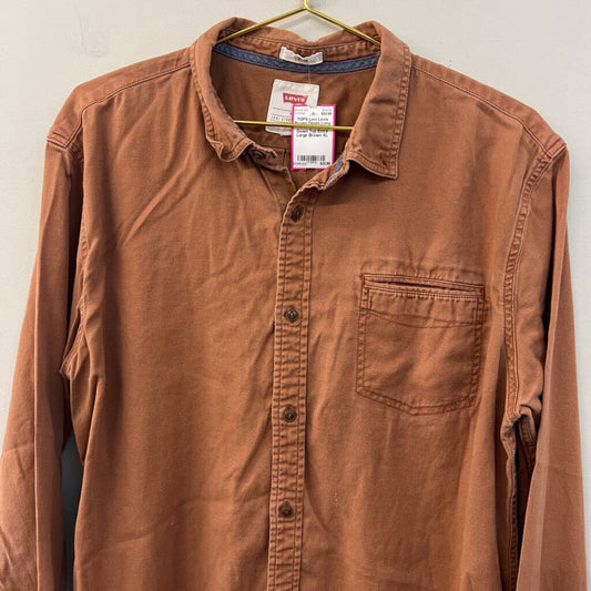 Levis Brown Denim Long Sleeve Button Down Top Extra Large