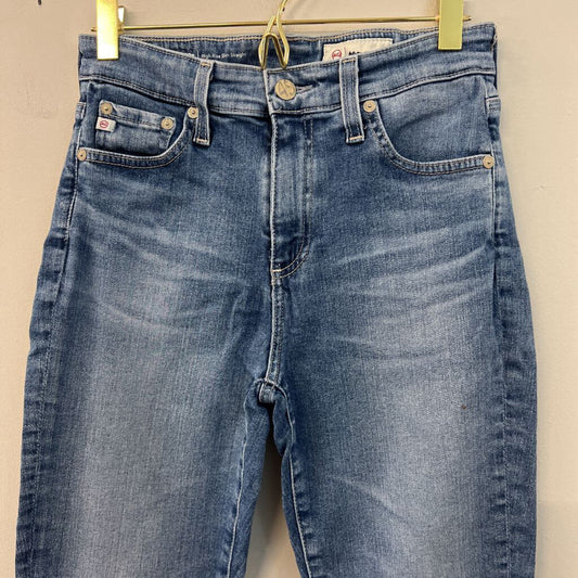 AG Denim Medium Wash Mari Crop High Rise Slim Straight Jeans 26