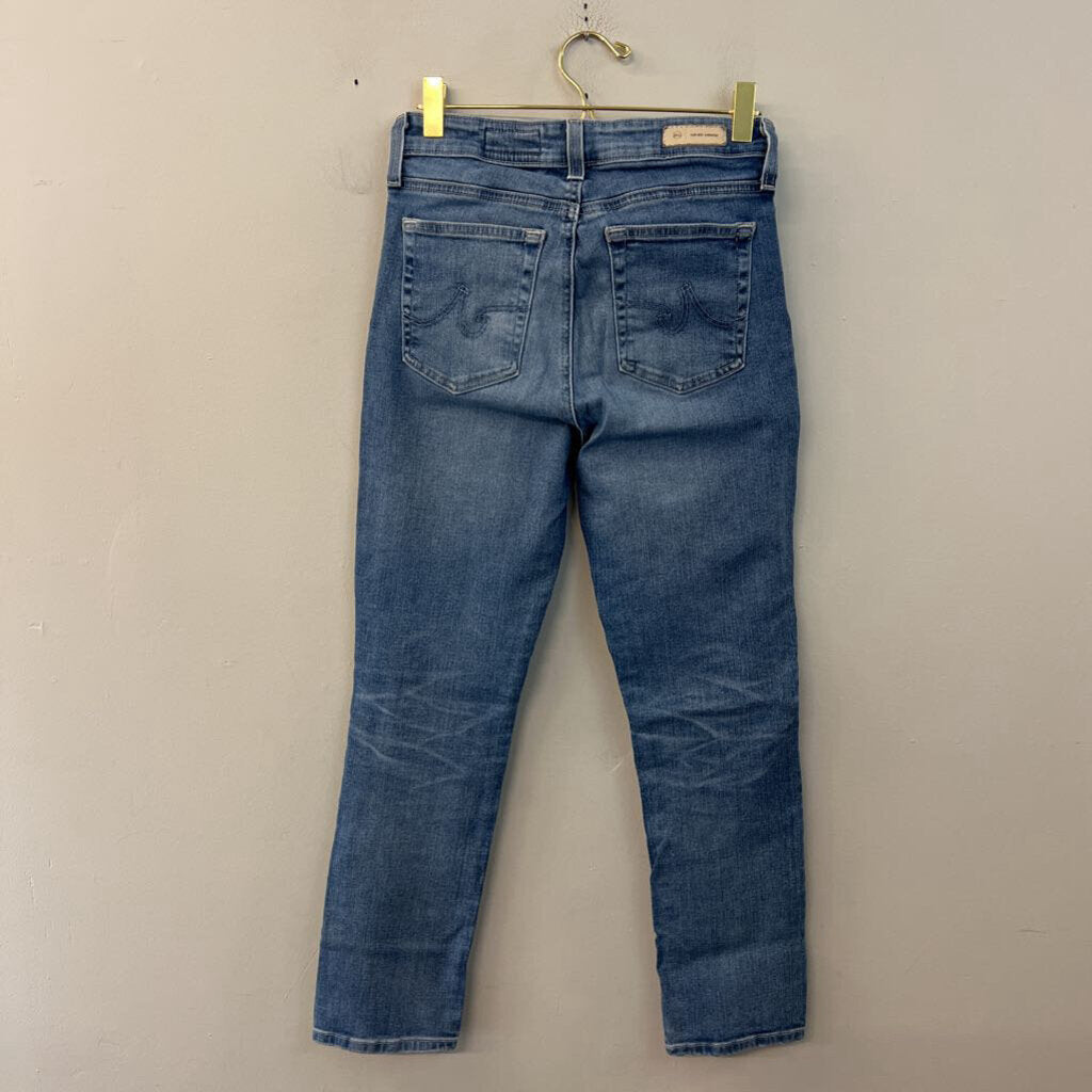 AG Denim Medium Wash Mari Crop High Rise Slim Straight Jeans 26
