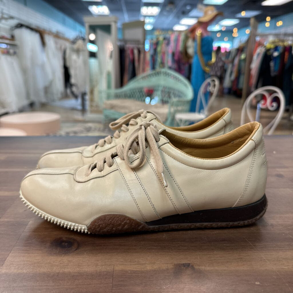 Bally Light Brown Leather Low Sneakers 38.5