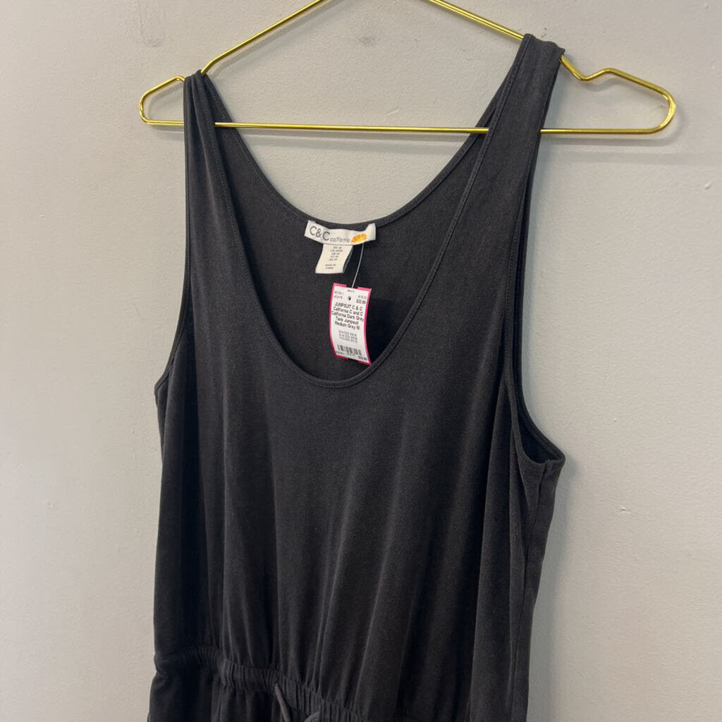 C and C California Dark Grey Tank Jumpsuit Medium