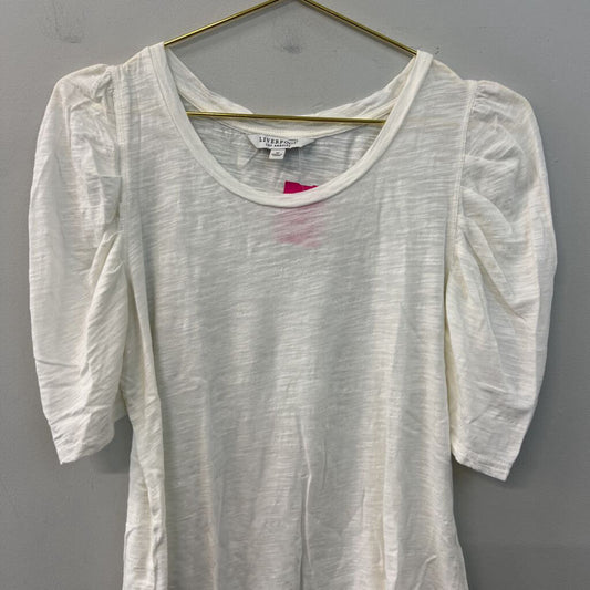 Liverpool Cream Short Puff Sleeve Top Medium