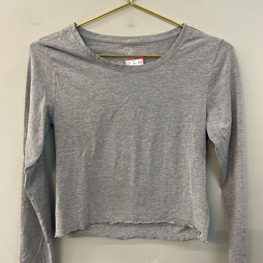 Urban Rebel Grey Cropped Long Sleeve Top Large