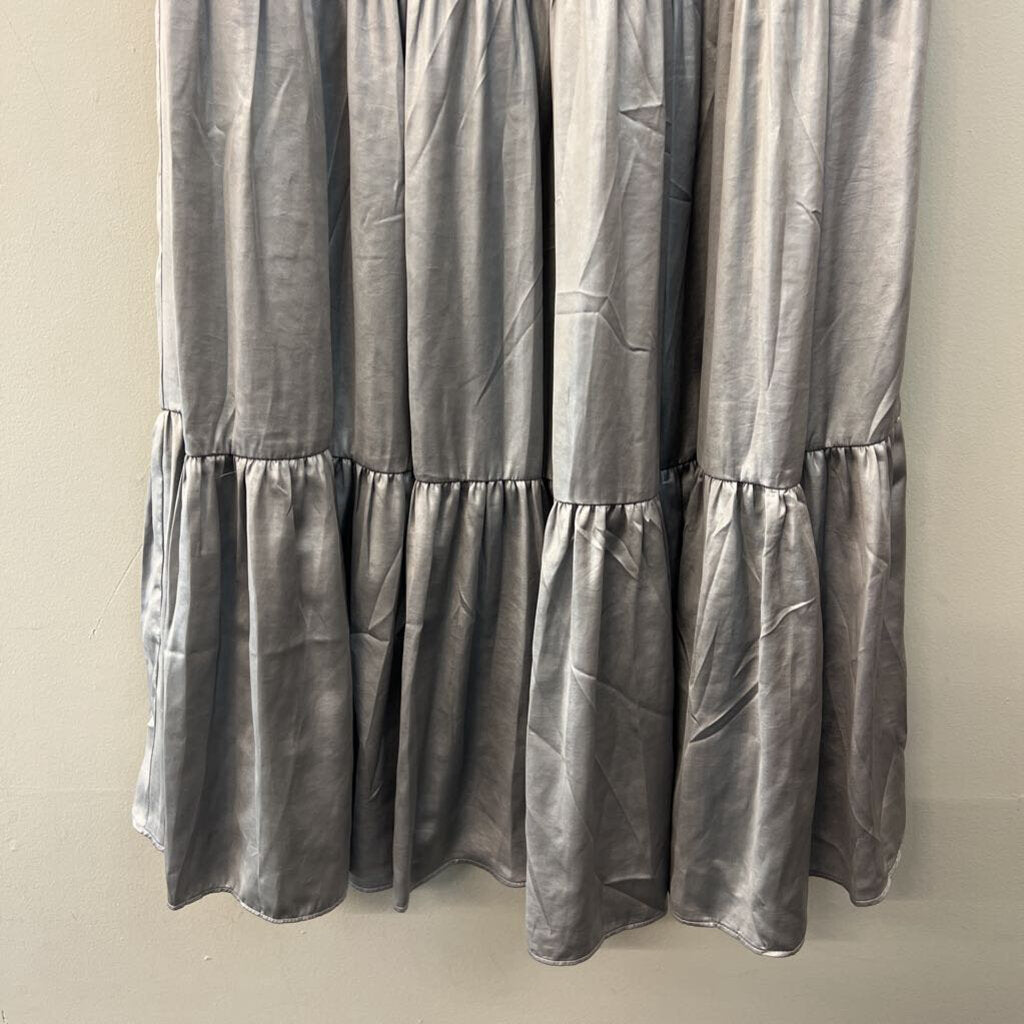 Philosophy Silver Silky Maxi Skirt Small