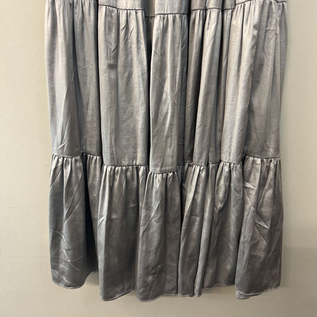 Philosophy Silver Silky Maxi Skirt Small