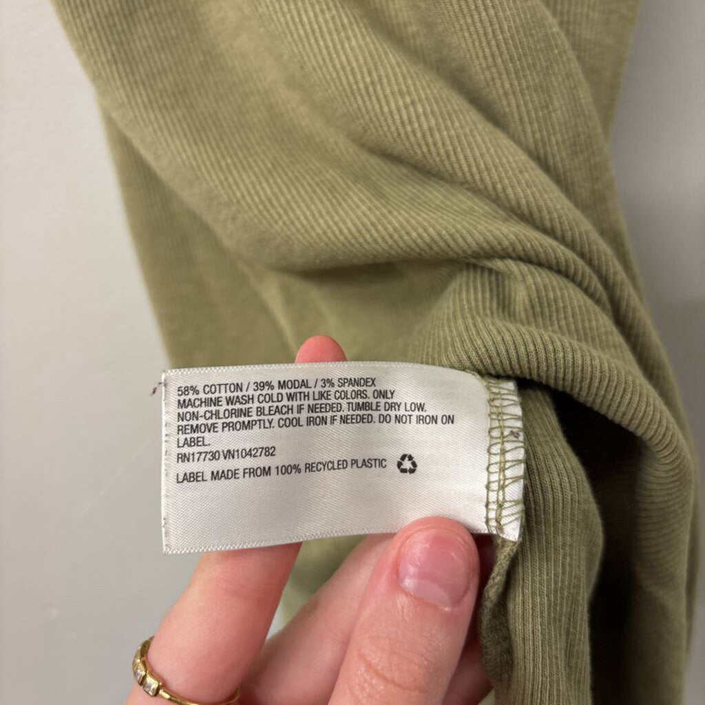 Green Ribbed Tank Top Large
