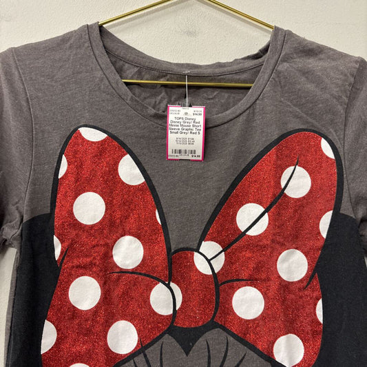 Disney Grey/ Red Minnie Mouse Short Sleeve Graphic Tee Small