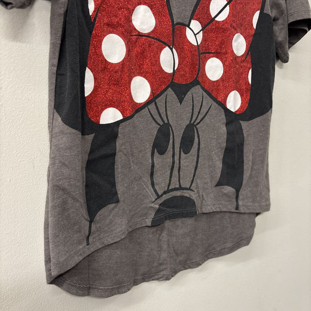 Disney Grey/ Red Minnie Mouse Short Sleeve Graphic Tee Small