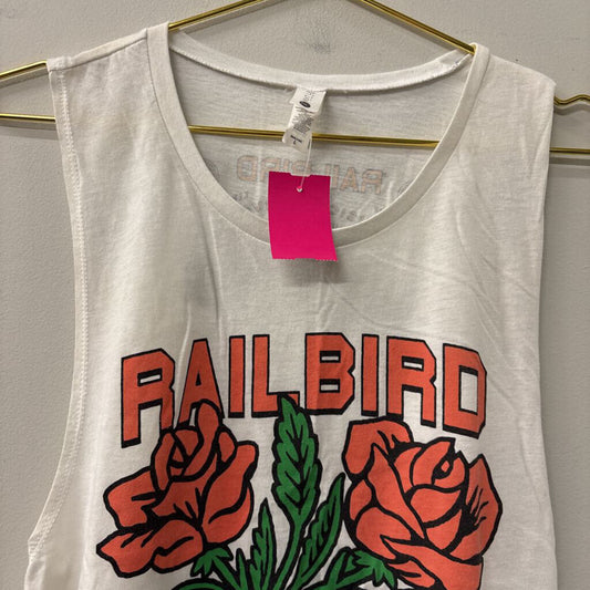 White/ Multi Railbird Music Festival Graphic Tank Top Large