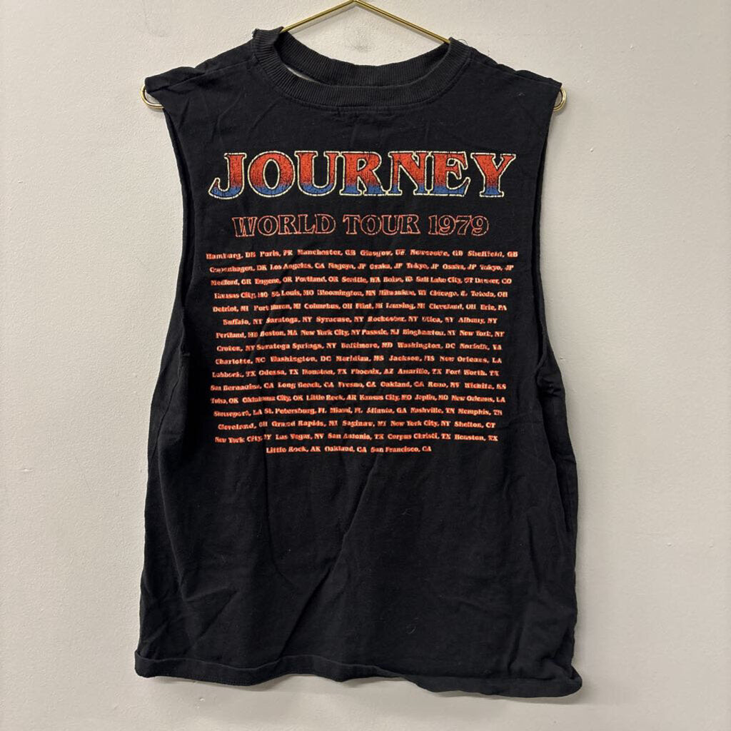 Forever 21 Black Sleeveless Journey Graphic Tee Medium