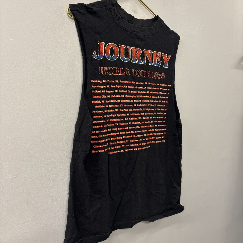 Forever 21 Black Sleeveless Journey Graphic Tee Medium