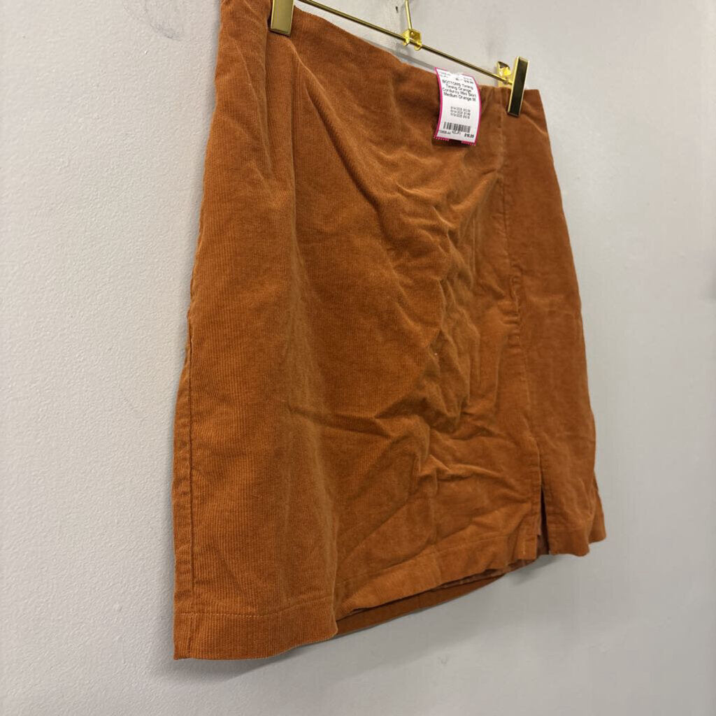 Timing Orange Corduroy Mini Skirt Medium