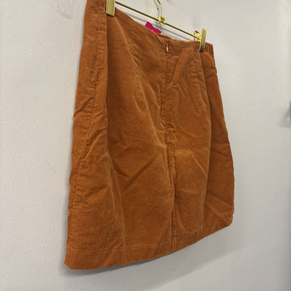 Timing Orange Corduroy Mini Skirt Medium