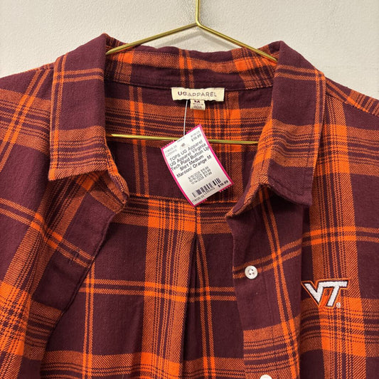 UG Apparel Virginia Tech Plaid Button Up Shirt Medium