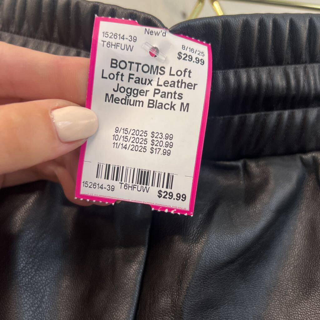Loft Faux Leather Jogger Pants Medium
