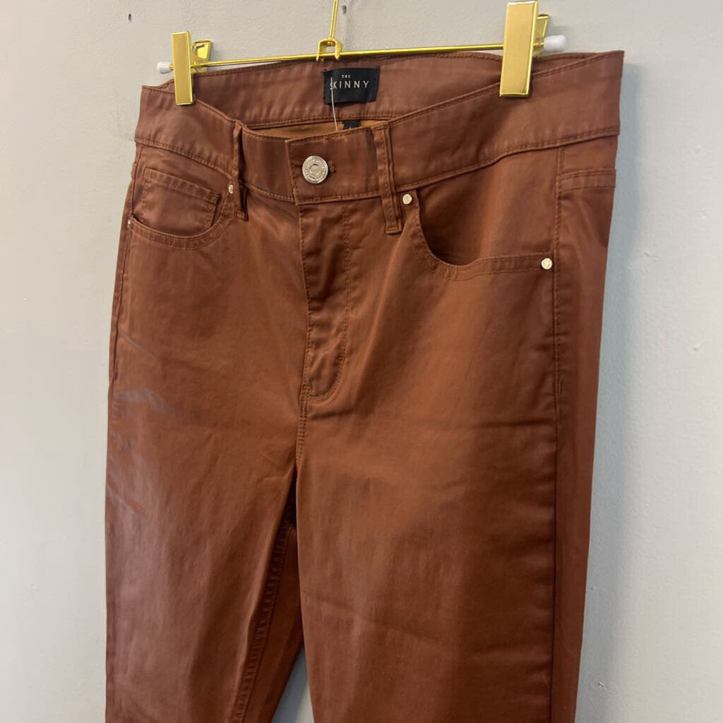 The Skinny Brown Faux Leather High Waisted Pants 4