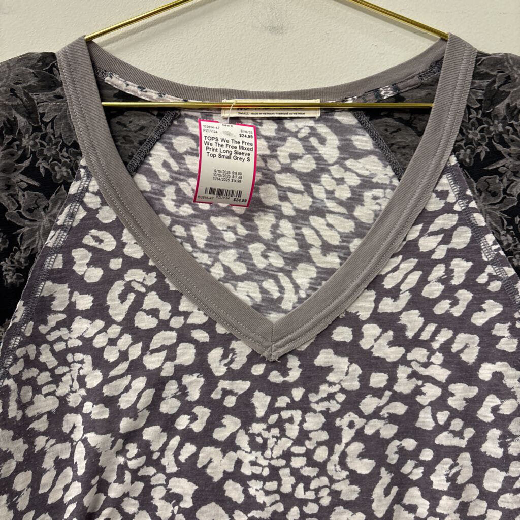 We The Free Mixed Print Long Sleeve Top Small