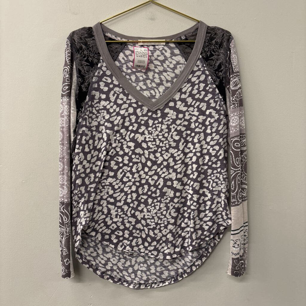 We The Free Mixed Print Long Sleeve Top Small