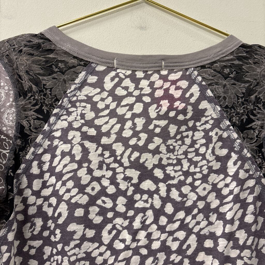 We The Free Mixed Print Long Sleeve Top Small