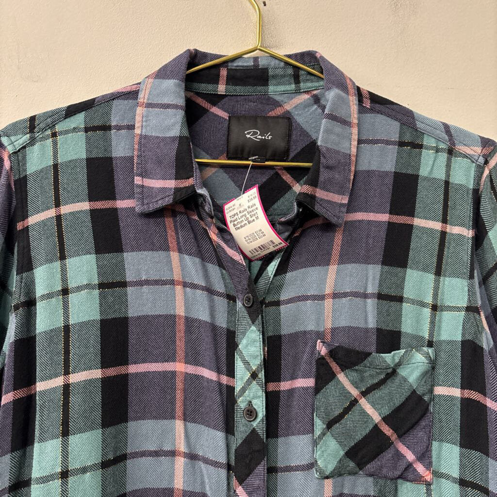 Rails Plaid Long Sleeve Button Up Shirt Medium