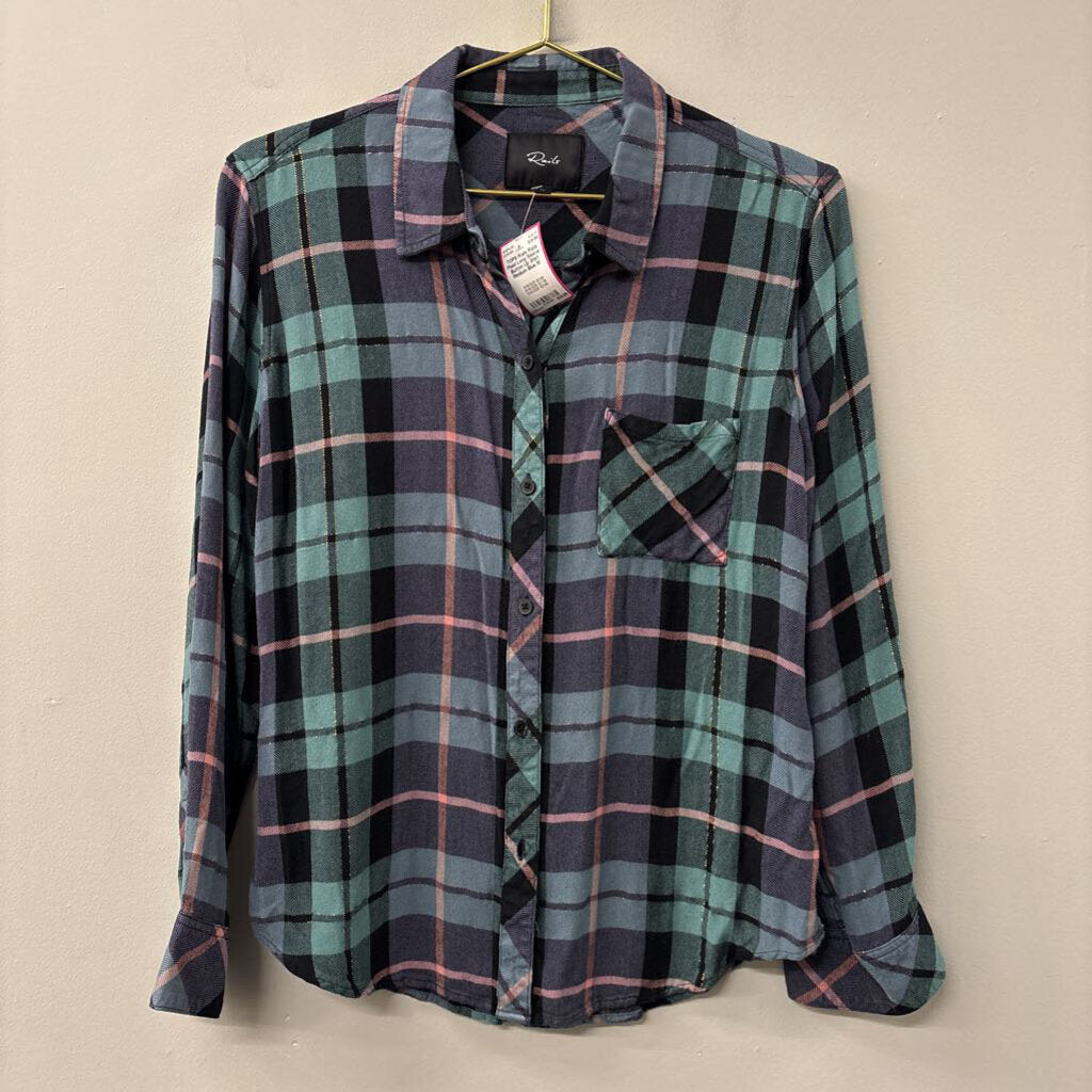 Rails Plaid Long Sleeve Button Up Shirt Medium
