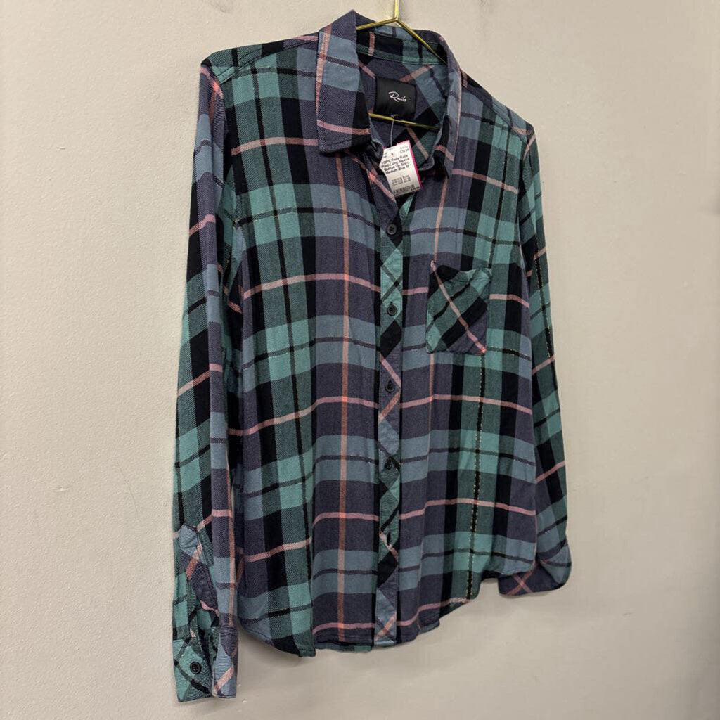 Rails Plaid Long Sleeve Button Up Shirt Medium