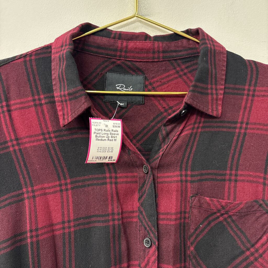 Rails Plaid Long Sleeve Button Up Shirt Medium