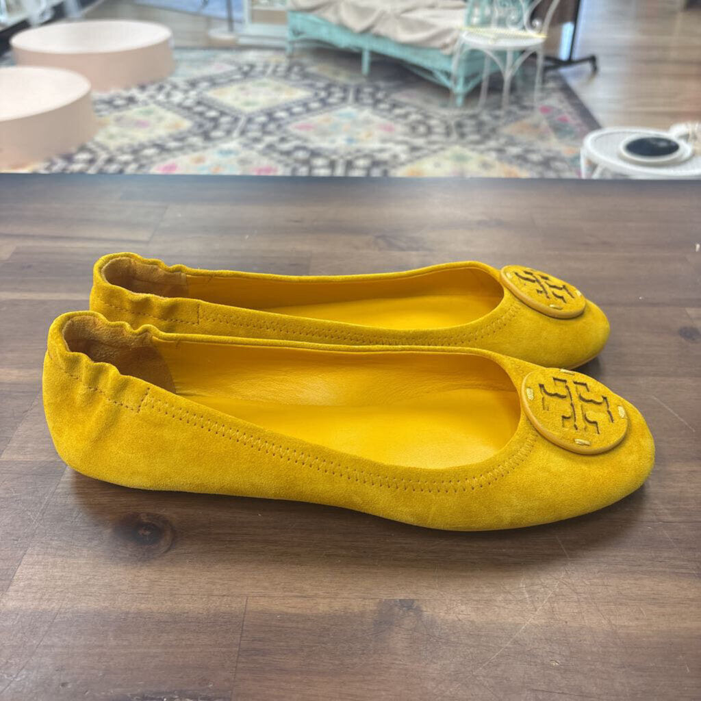 Tory Burch Yellow Round Toe Flats 9.0
